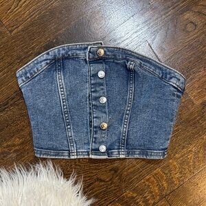 H&M Blue Denim Top